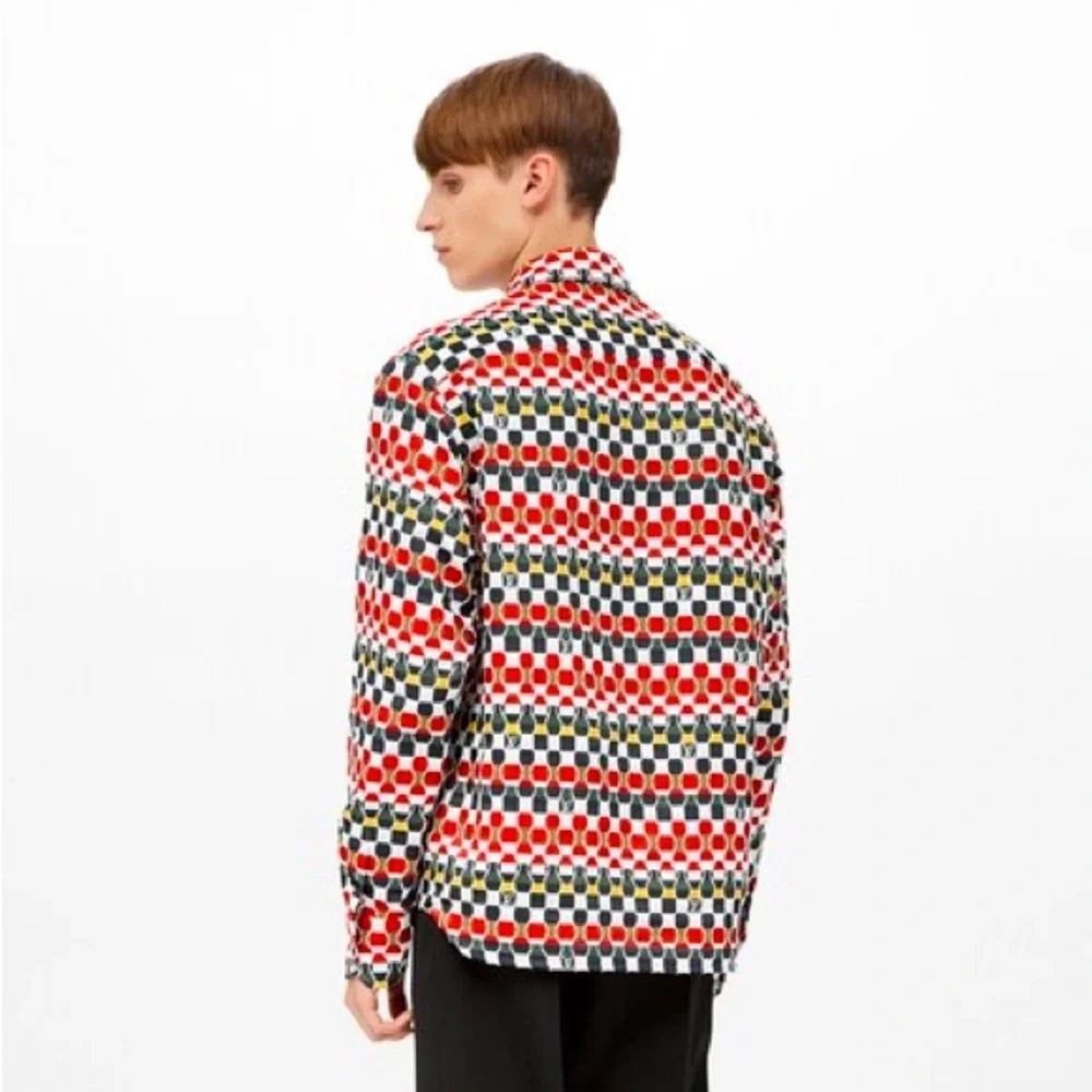 Louis Vuitton Virgil Abloh Shirt Amen Break LV Logo Button Up Mens Size XL Red - Picture 5 of 15